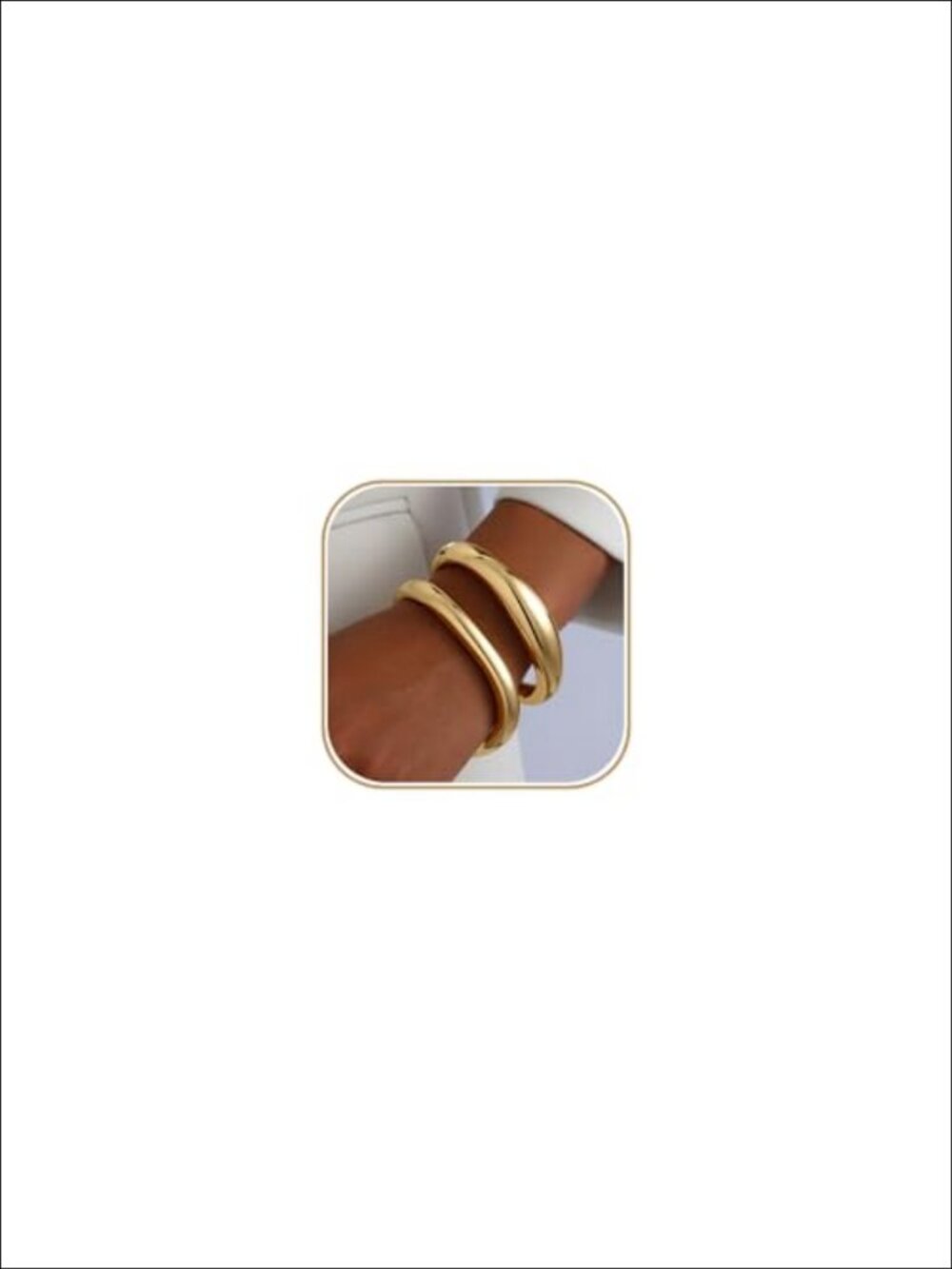 14k Gold Plated Hinged Cuff Bangle Bracelets Set